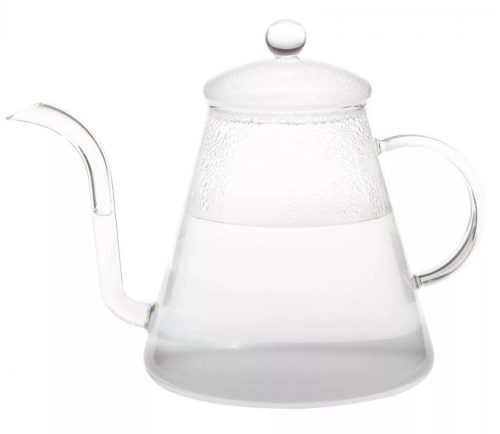 POUR OVER HŐÁLLÓ ÜVEG VÍZFORRALÓ KANNA GOMBOS TETŐVEL 1,2 L